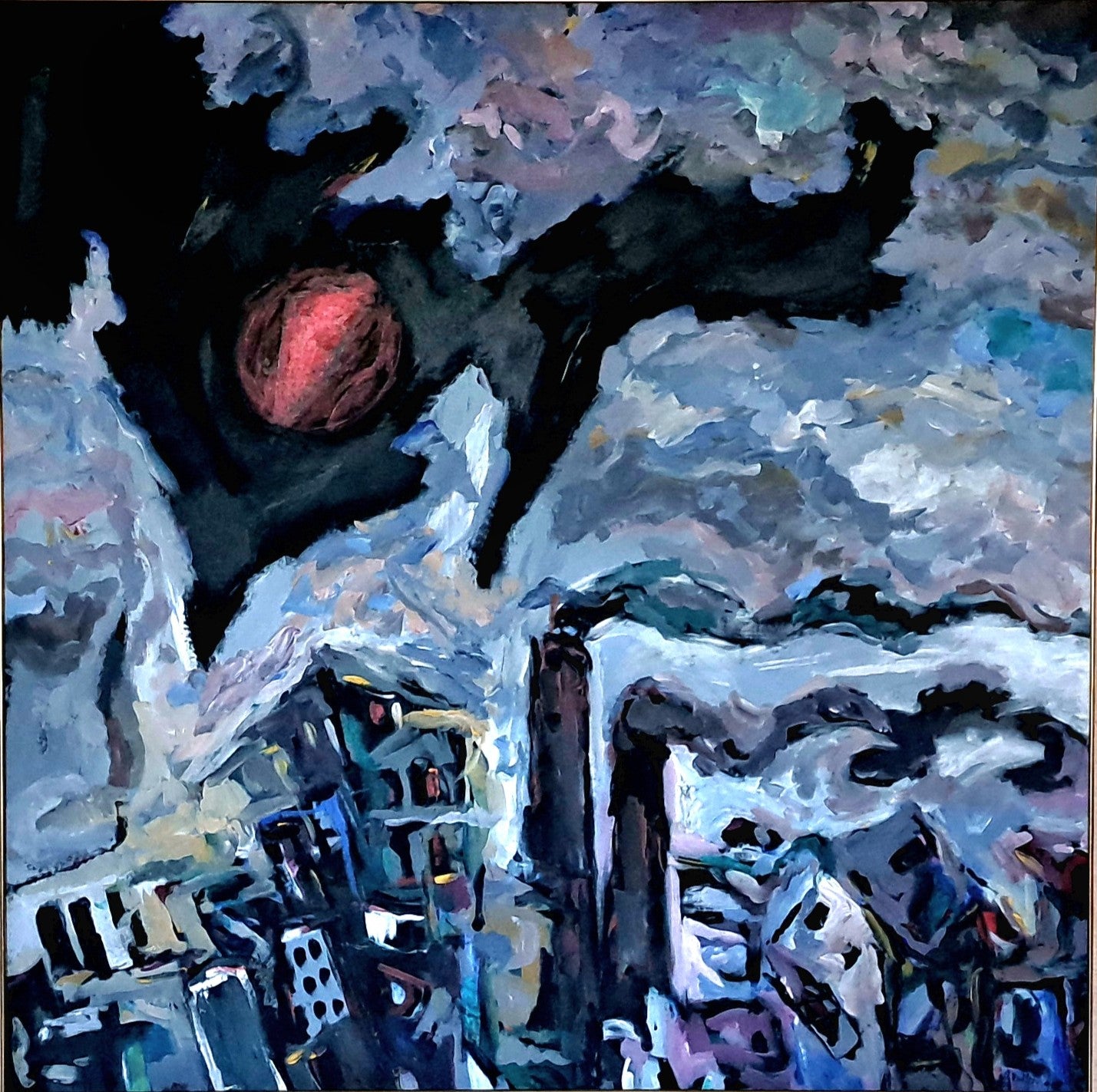 Orlando Vallejo "Pollution with red sun"