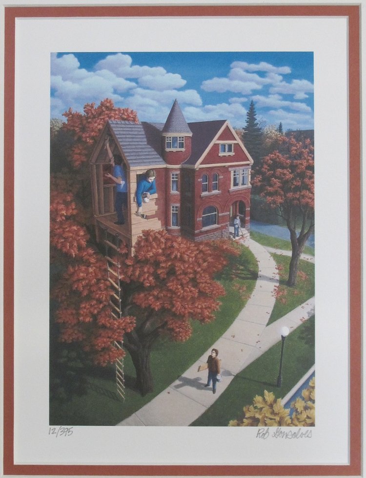 ROB GONSALVES - TREE HOUSE IN AUTUM (Mini) – Pamil fine art gallery